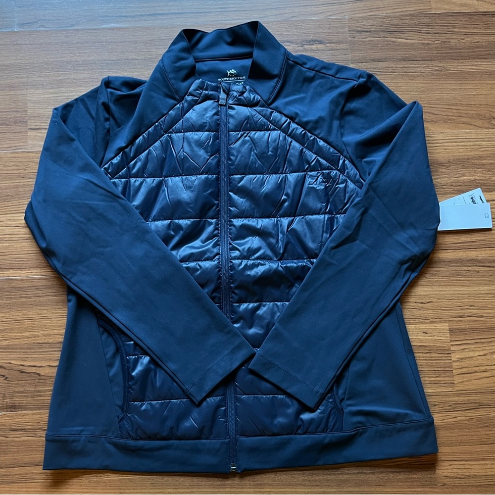 Southern Tide Navy Mixed Media Full Zip Jacket NWT - Picture 2 of 6